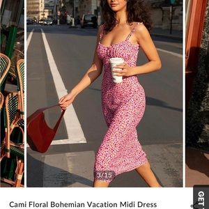 Beautiful Feminine midi dress - size Medium